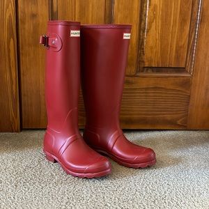 Red Tall Hunter Boots